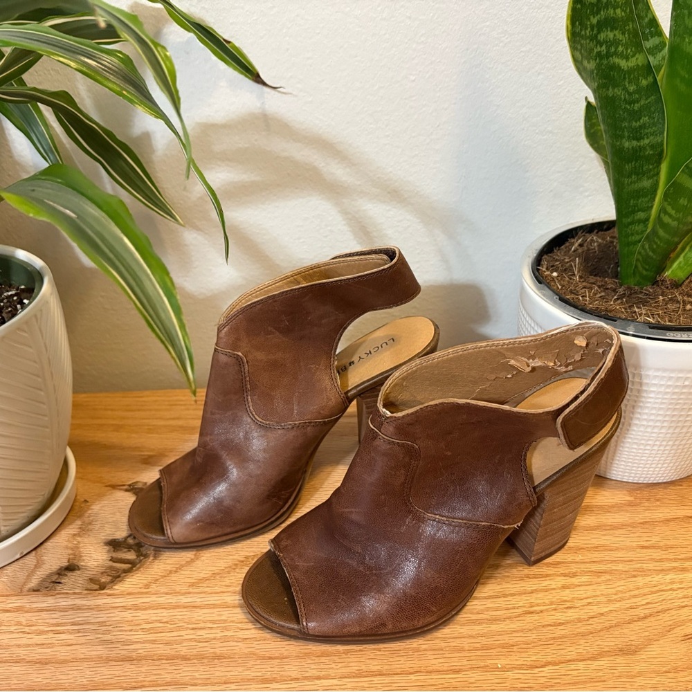 Boho, western brown leather heels, Lucky Brand- size 7 - Picture 2 of 3